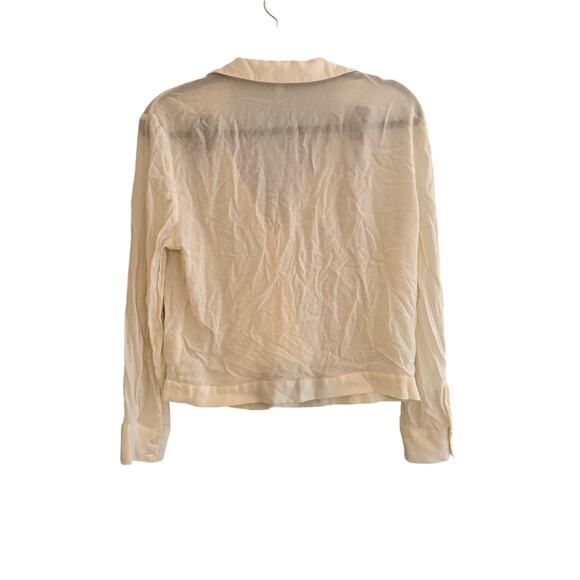 Mango White Viscose Wrap Top Size 6 - Picture 3 of 3